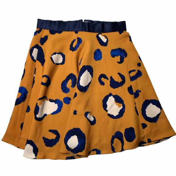 Philip Lim Women's Skirt Orange White Blue Animal - Picture 1 of 7